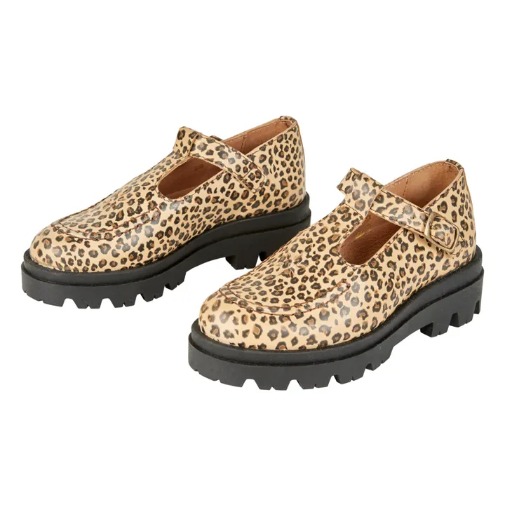 Emile et Ida Mocassins Cuir Léopard | Camel