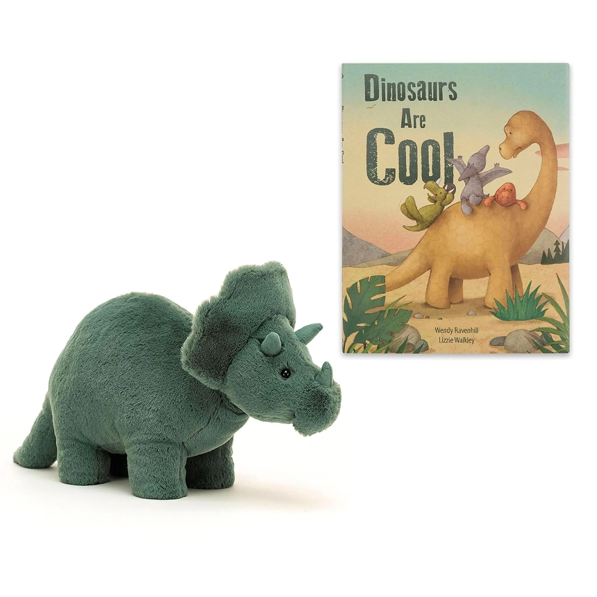 Jellycat Livre Dinosaurs Are Cool + Dinosaure Tricératops