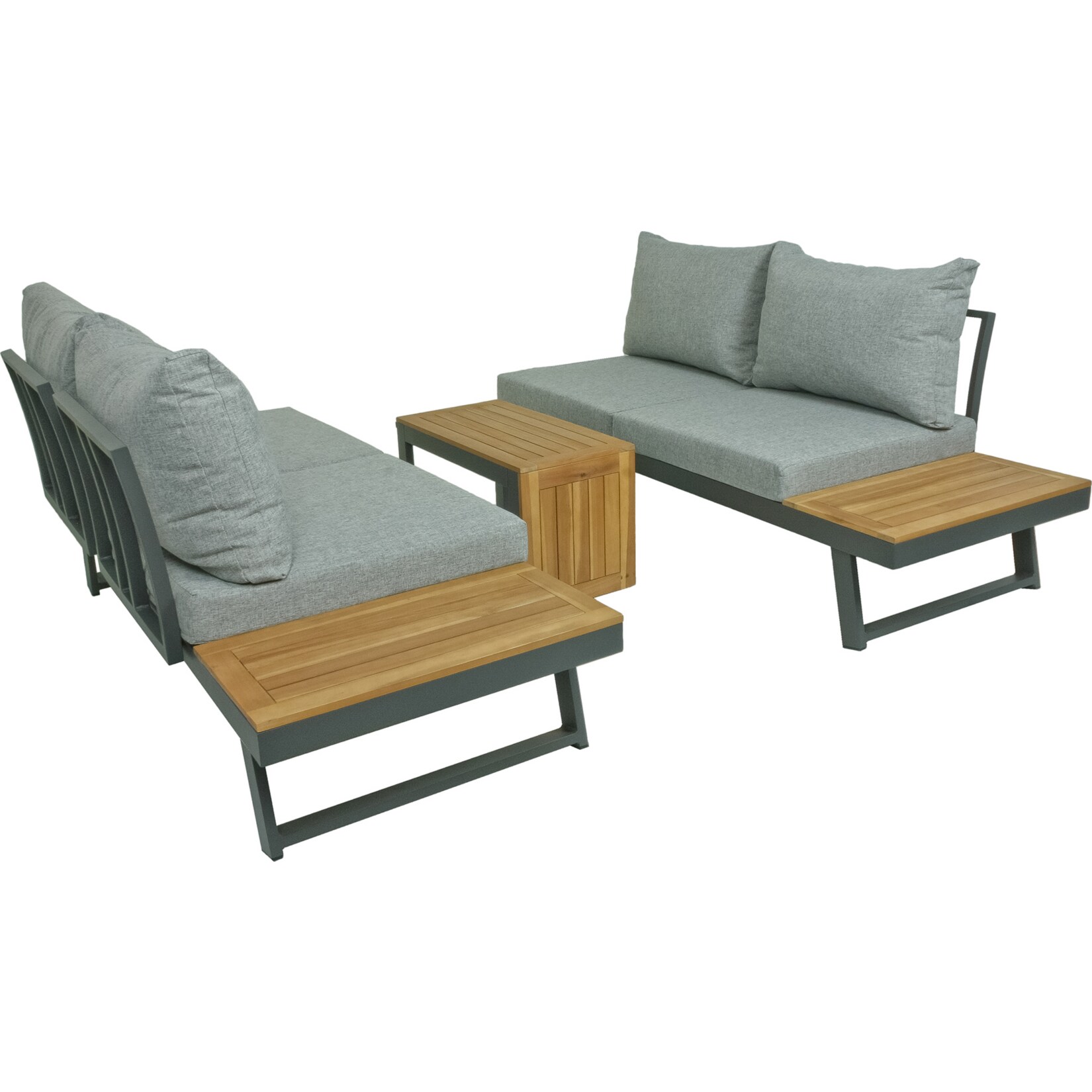Sitzgarnitur Sitzgruppe Holz Garten Lounge Set Gartenmöbel Massiv Tisch Sofa