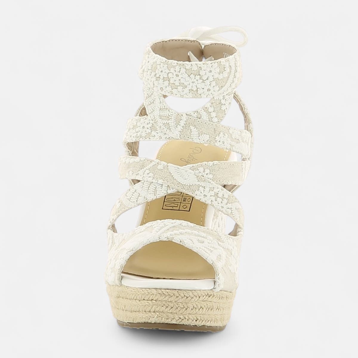 Espadrilles à talon compensé Femme blanc