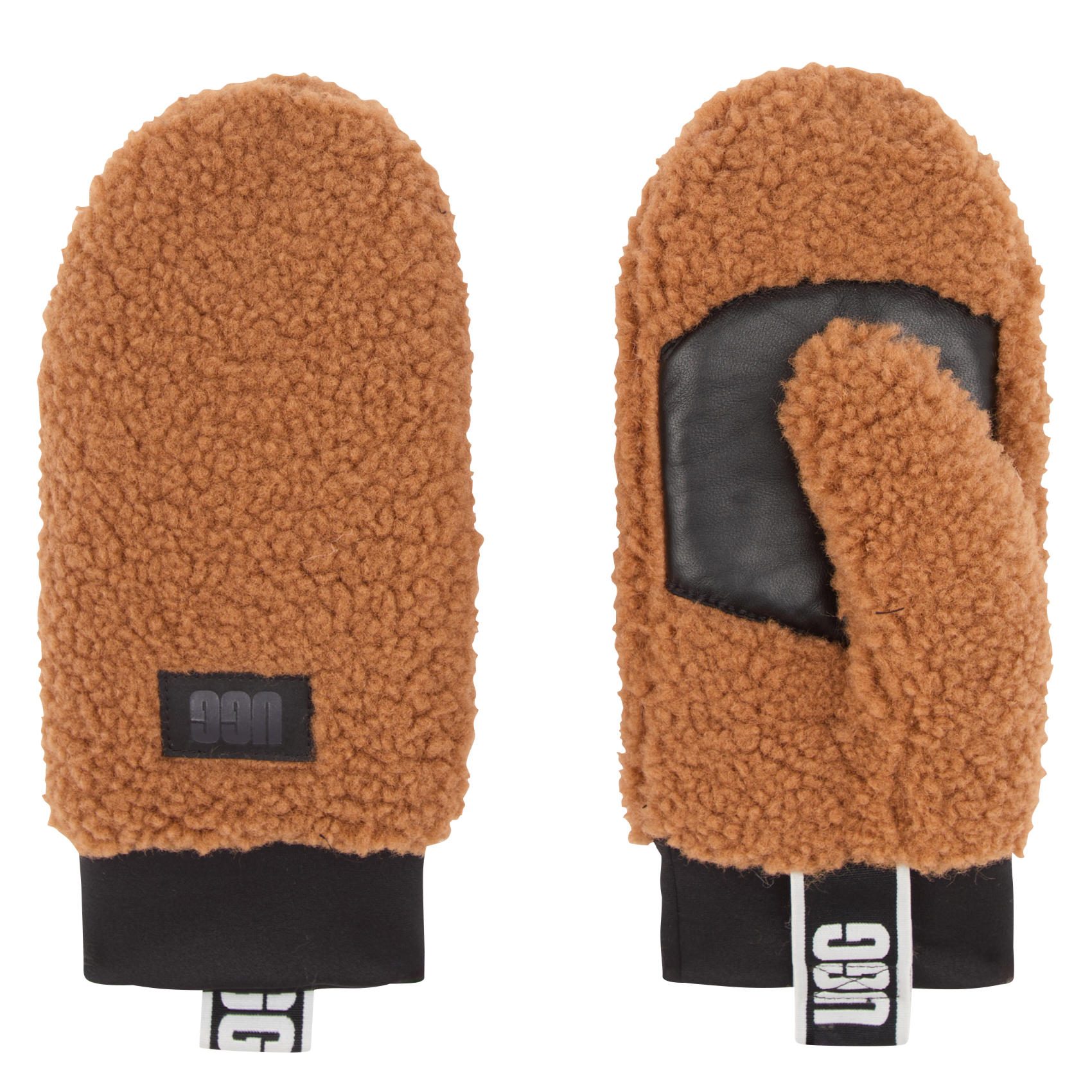 UGGFLUFF - Gants sherpa en cuir mélangé | Marron