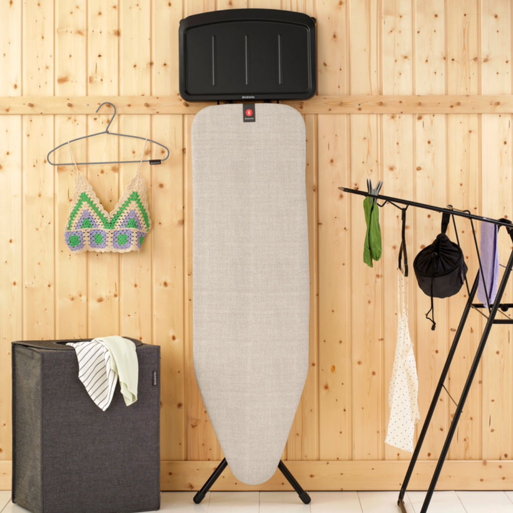 Strijkplank B, 124x38 cm, solide stoomunithouder - Denim Grey