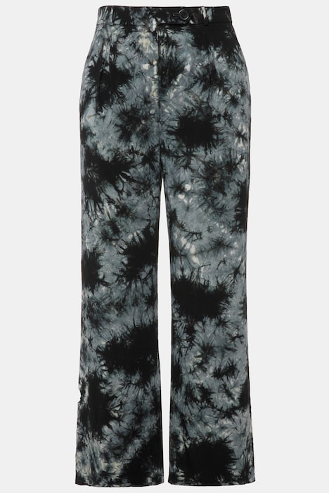 Hose, Wide Legs, HighWaist, Batikprint, teilelastischer Bund
