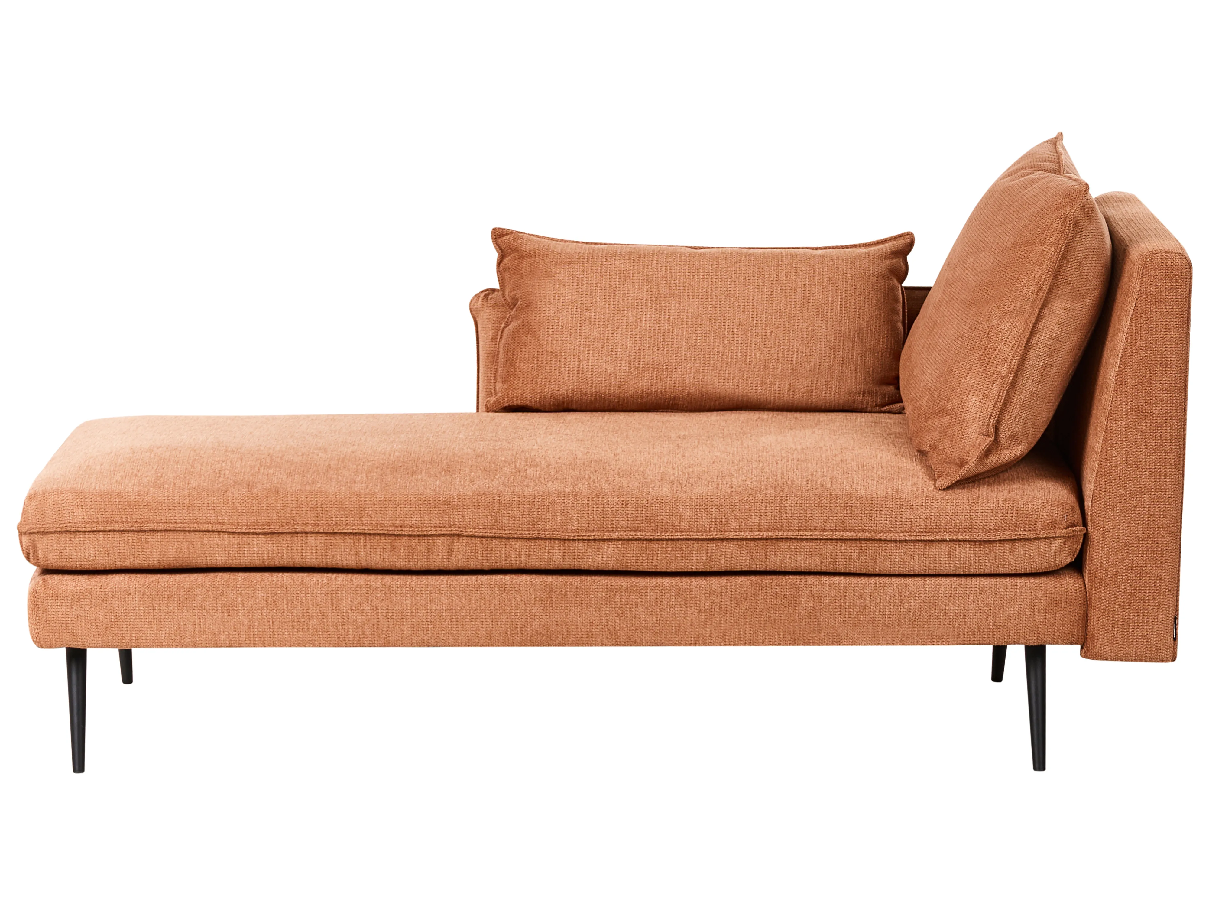Rechtszijdige chaise longue YERRES Stof Oranje
