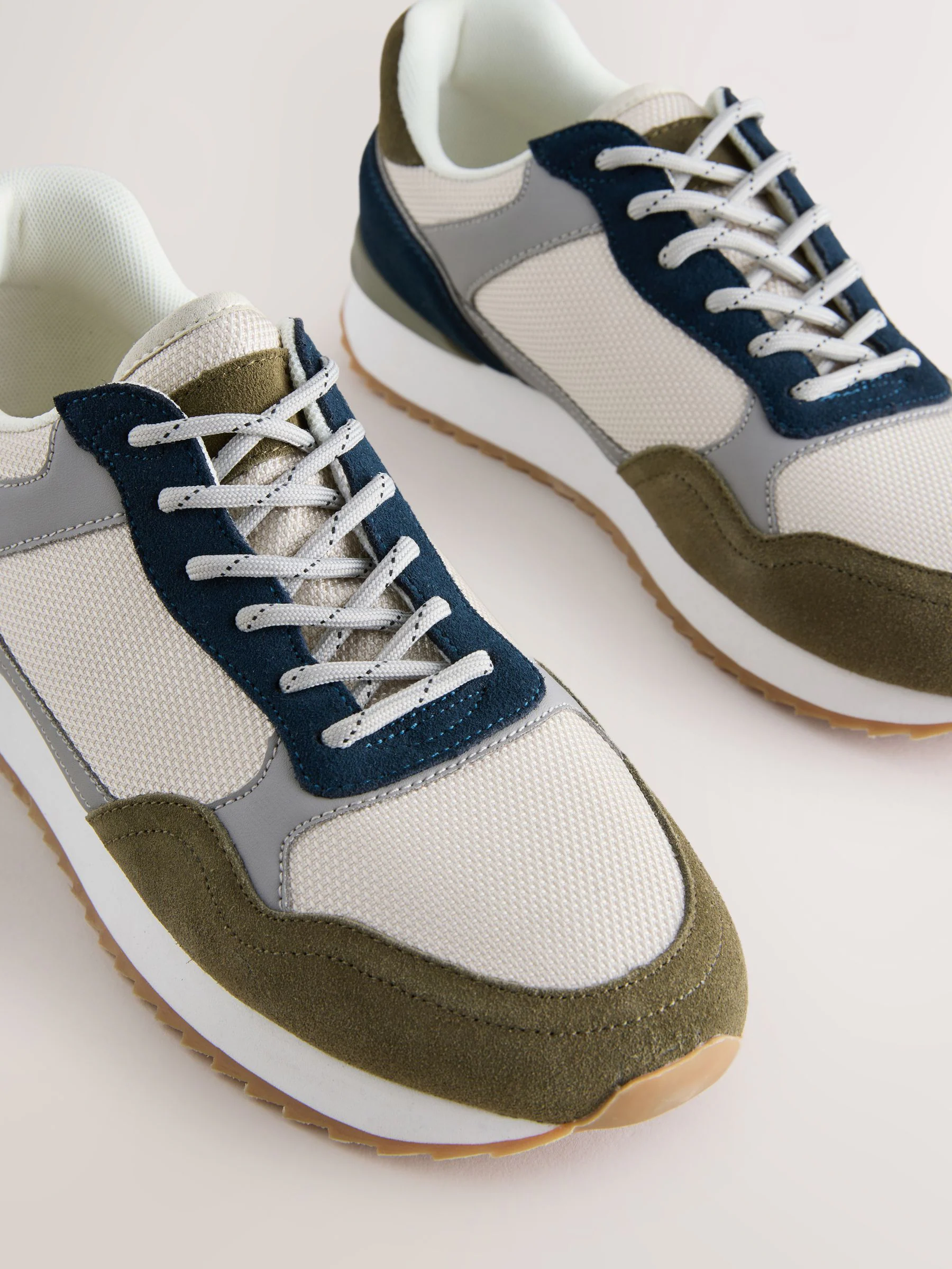 Groen/wit - Trainers with Suede Trim