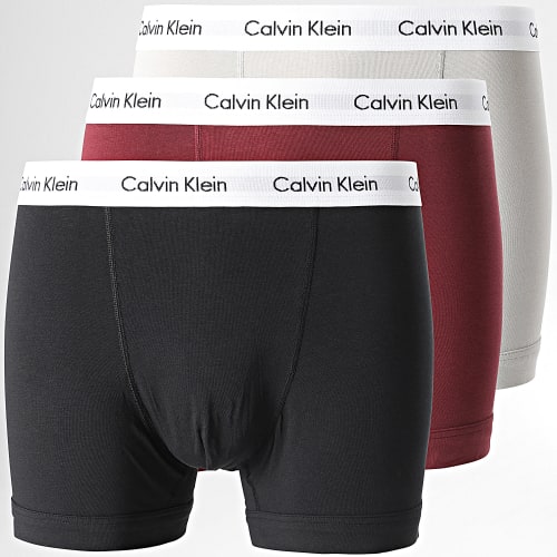 Lot De 3 Boxers U2662G Noir Beige Bordeaux