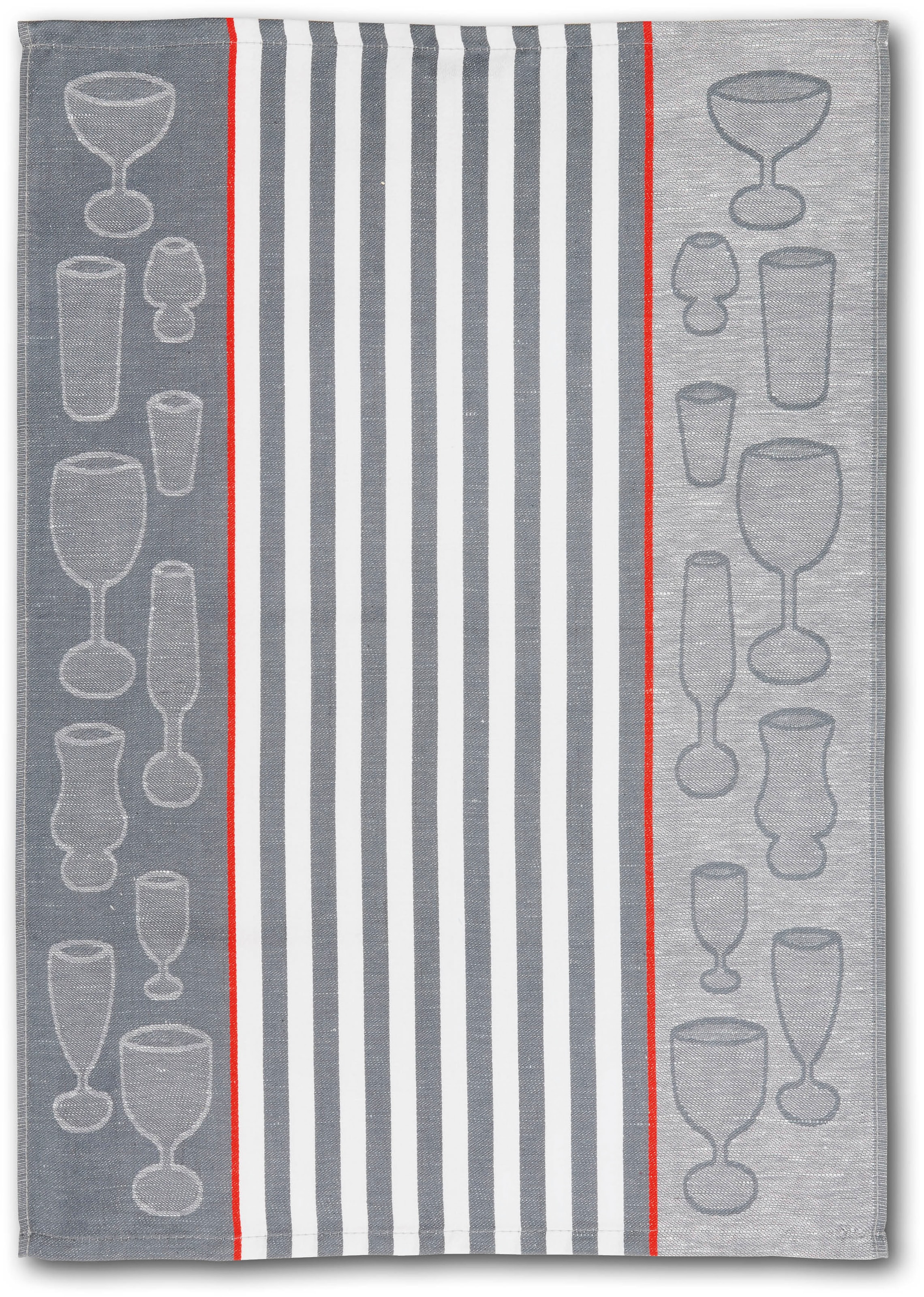Dyckhoff Geschirrtuch »Gläser / Halbleinen« mit Gläser & Streifen Motiv, Masse je Tuch ca. 50x70 cm