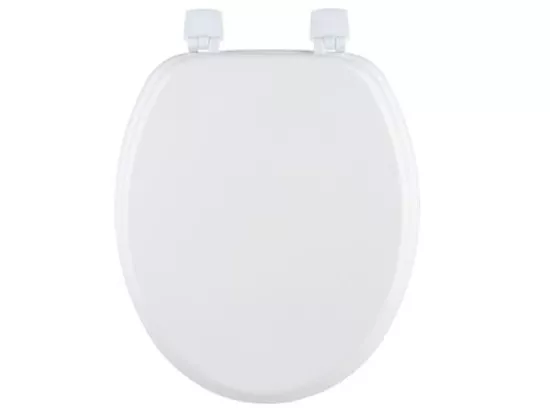 Abattant WC coloris Blanc en Bois MDF -Dimensions : 43 x 37 x 3.5 cm