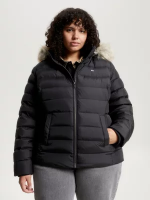 Jaqueta com capuz e acolchoamento em plumas Curve Essential