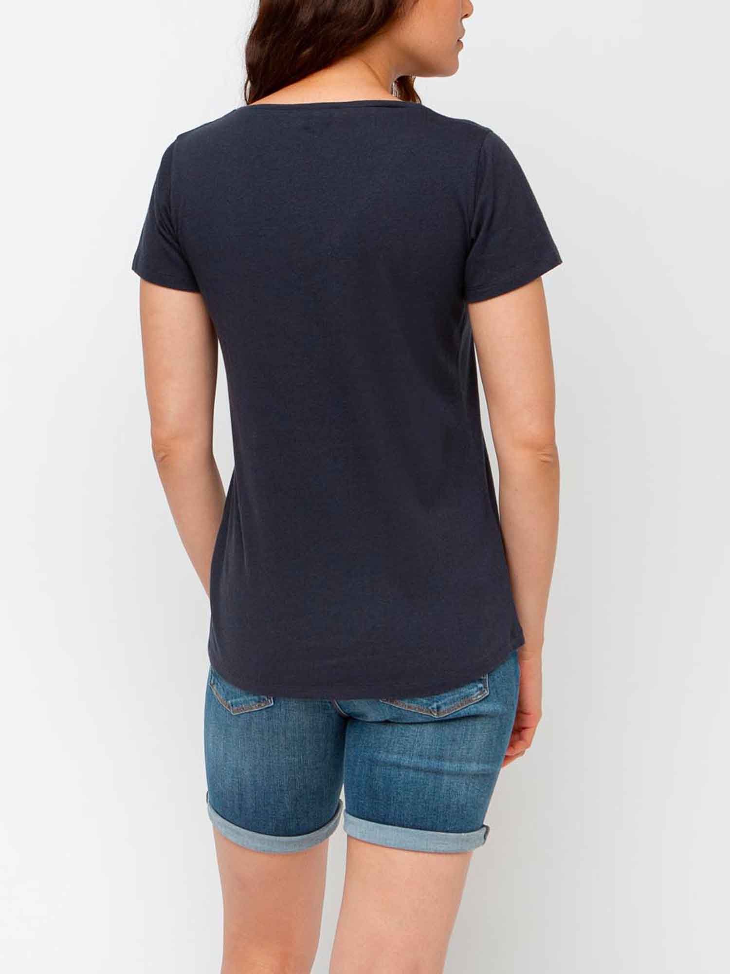 Tee Shirt Femme Coton et Lin Marine