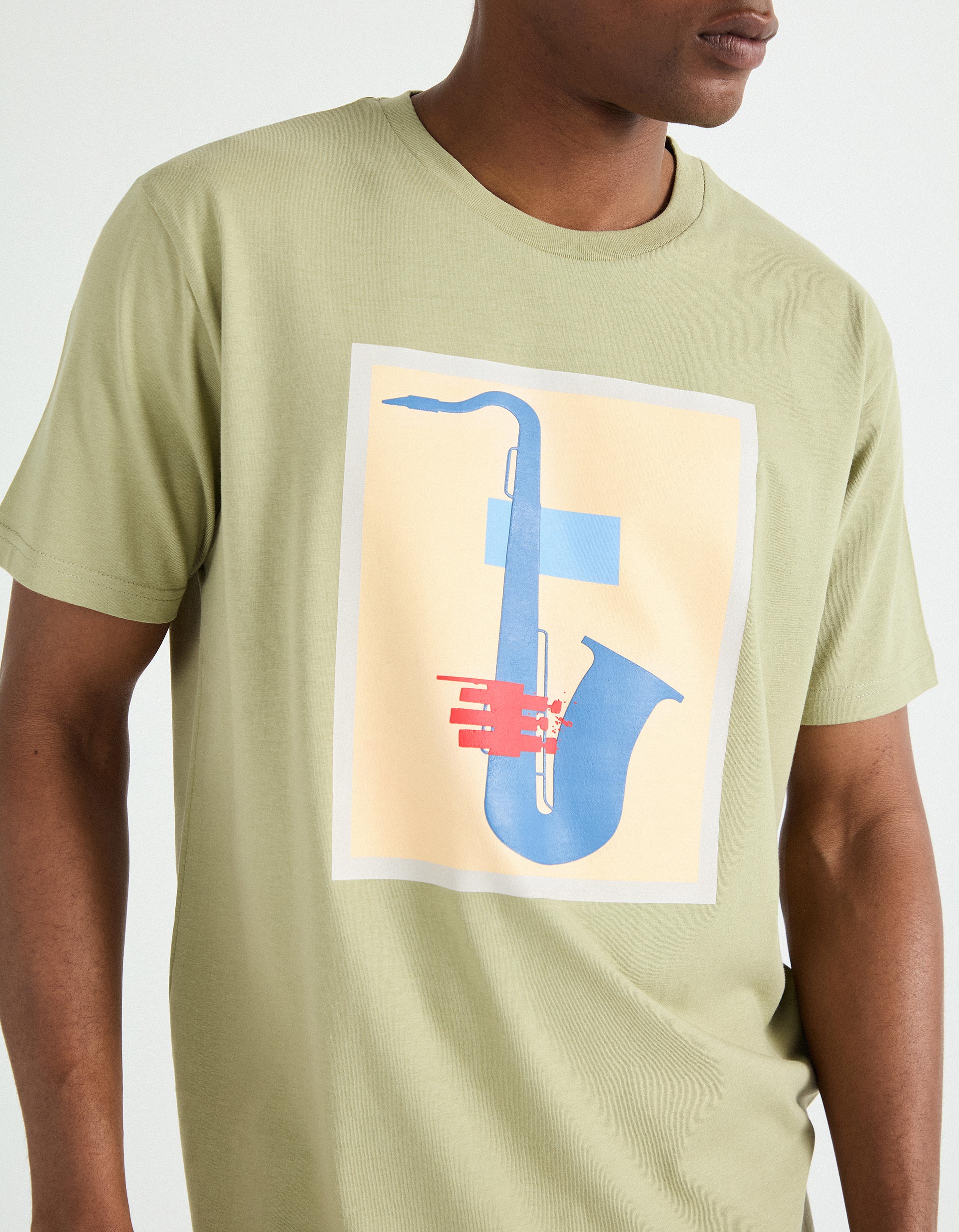 T-shirt Jersey Print, Homem, Verde Claro