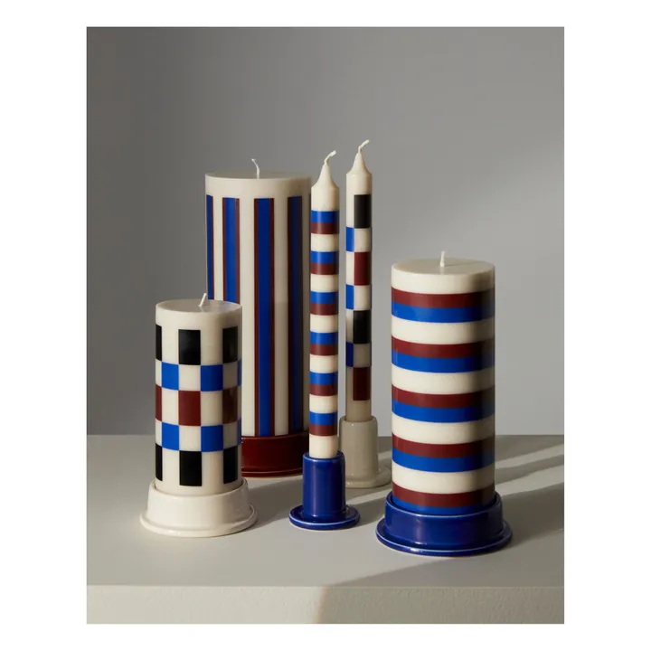 Hay Bougie Column à Carreaux | Bleu