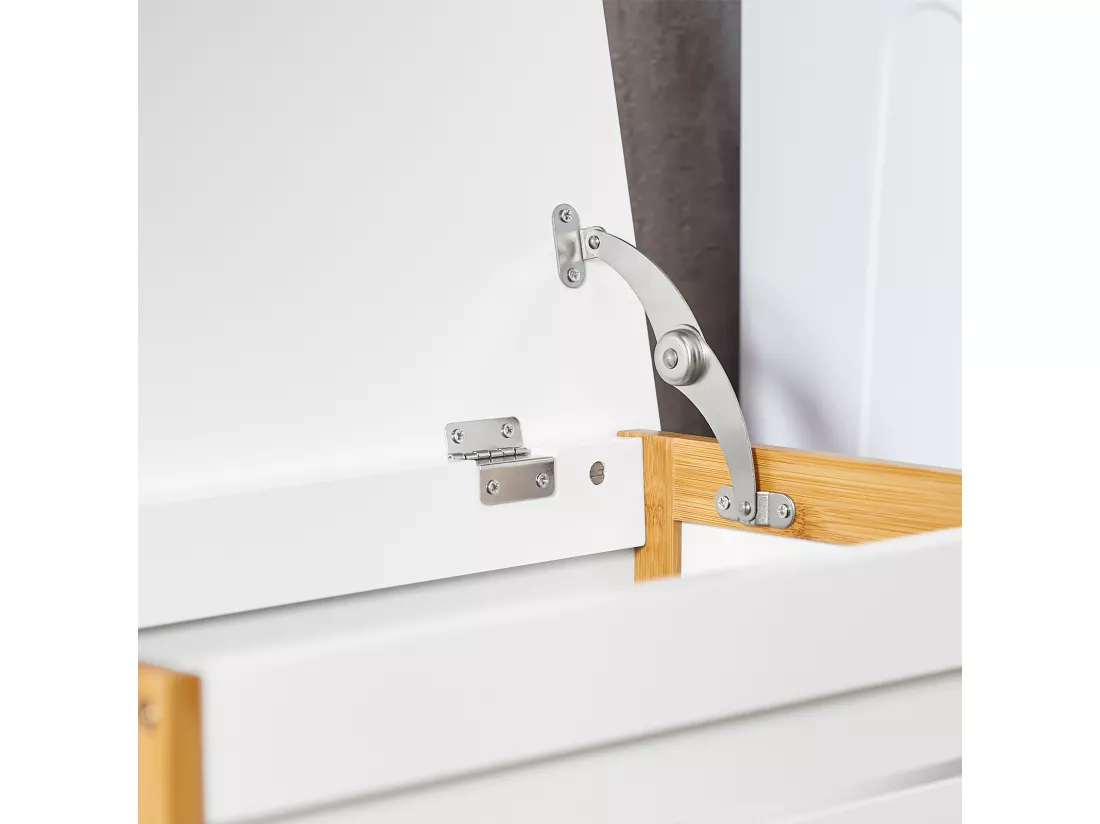 Corbeille À Linge Coffre À Linge Meuble À Linge Porte Vêtement Salle De Bain, Fss66-wn