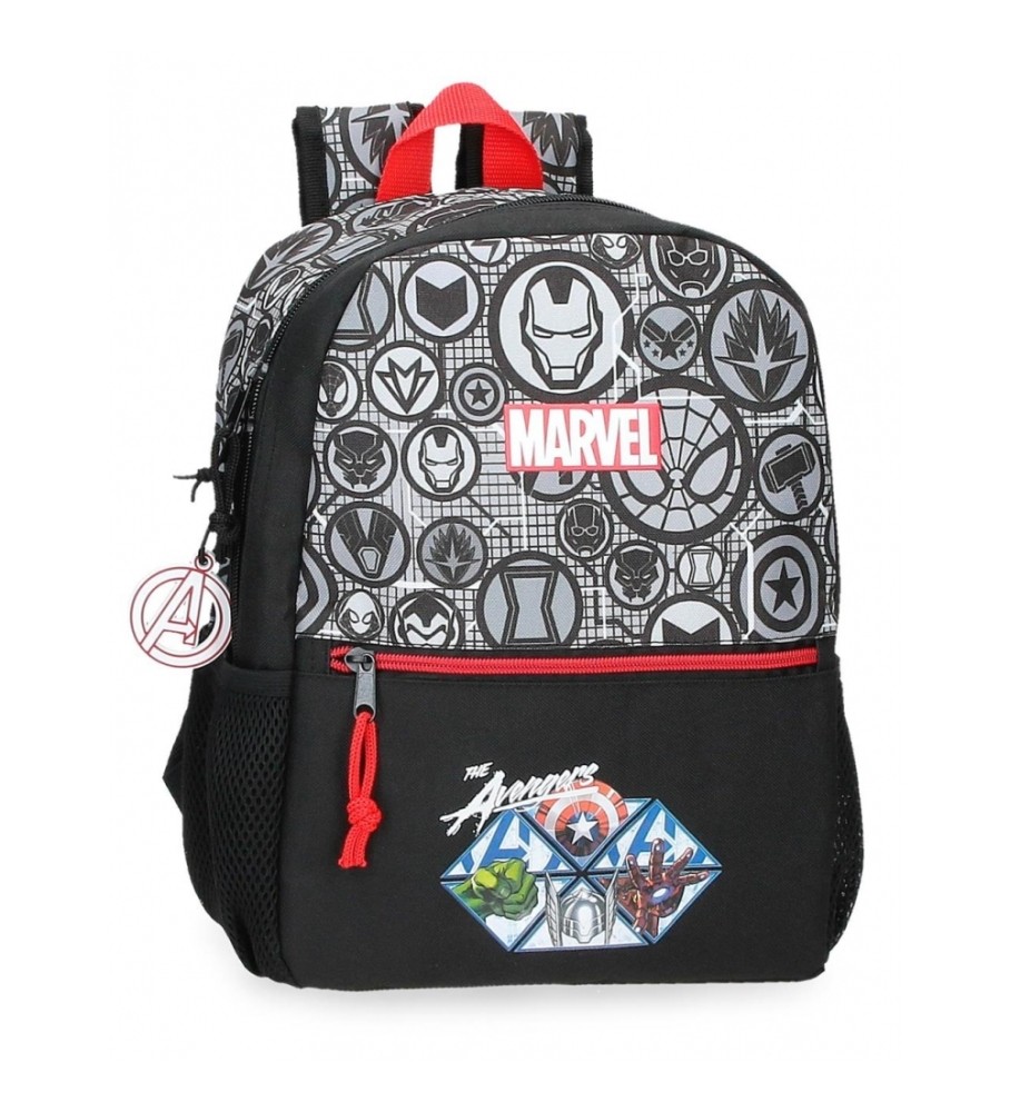 Disney Mochila Avengers Heroes adaptable a carro negro -25x32x12cm-
