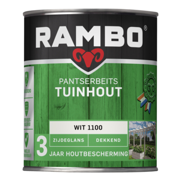 Rambo Pantserbeits Tuinhout zijdeglans dekkend wit 750 ml