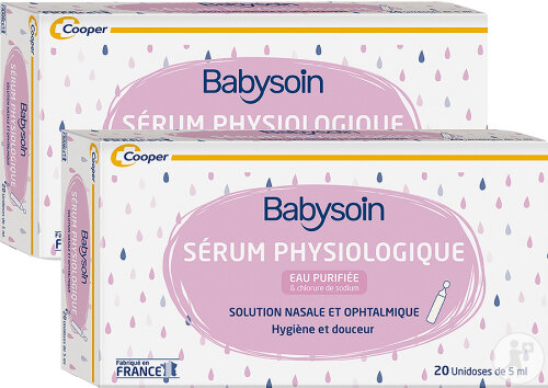 Pack de 2 Cooper Babysoin Sérum Physiologique 20 Unidoses
