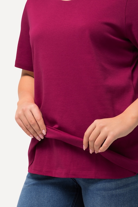 Shirt, doppellagige Vorderseite, Slim, Rundhals, Halbarm