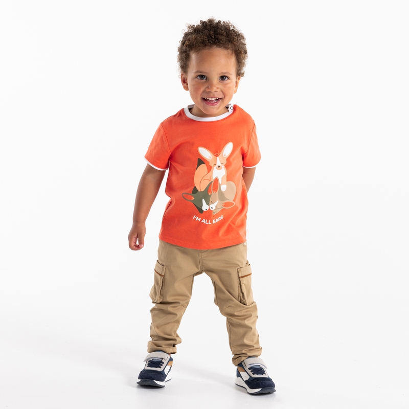 T-shirt animaux en relief orange bébé garçon