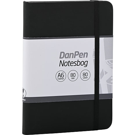 Danpen notesbog PU A6 - sort