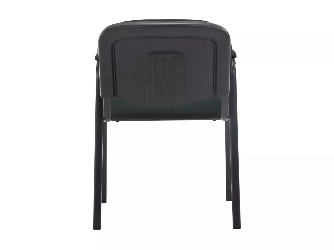 Chaise de conférence - Tissu & Métal noir mat - Noir - Ken Pro