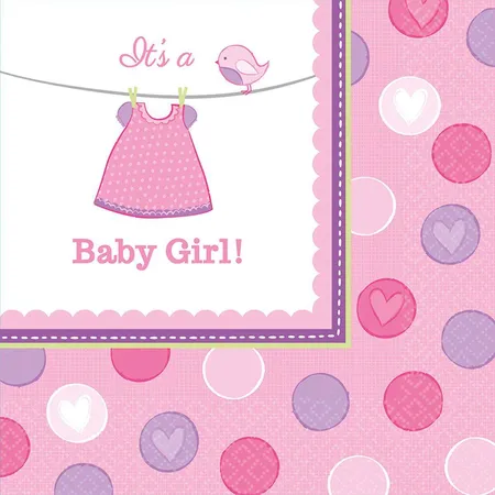 amscan Servietten Baby Girl 16 Stück