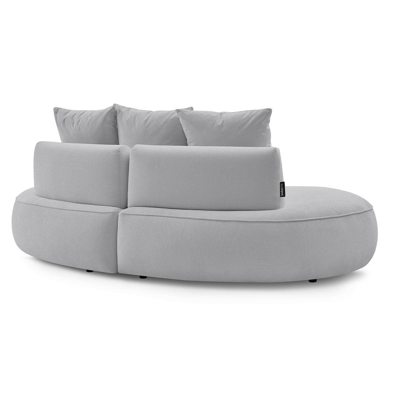 Bobochic Canapé droit fixe 3 places saint-germain tissu texturé gris clair - 260x145x92 cm