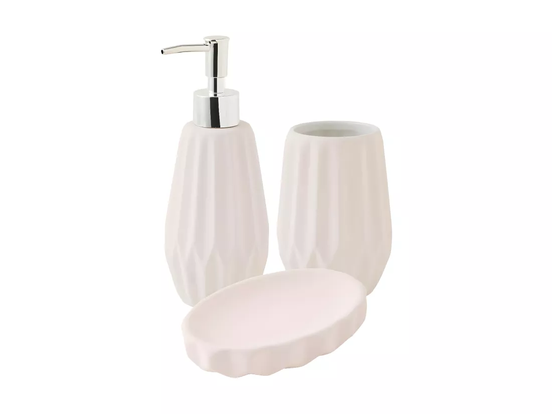 Set de salle de bain 3 pièces 3 pièces en céramique rose poudré