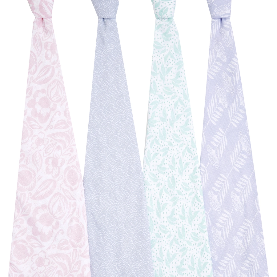 aden + anais™ essentials Baumwoll-Musselin-Pucktuch 4er Pack damsel