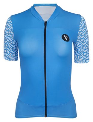Maillot Manches Courtes Femme LeBram Aspin Bleu Azur Coupe Ajustée