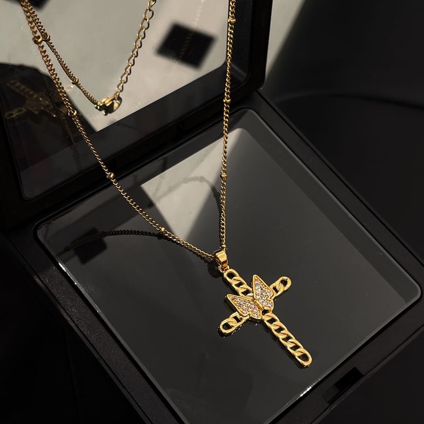 Lilafey - Vlinderkruis Hanger Legering Choker