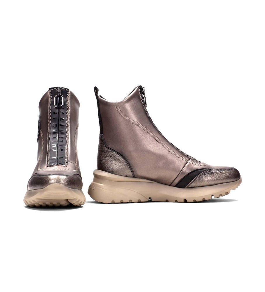 Tênis Hispanitas Sport Polynesia em couro bronze - Salto plataforma de 5 cm -