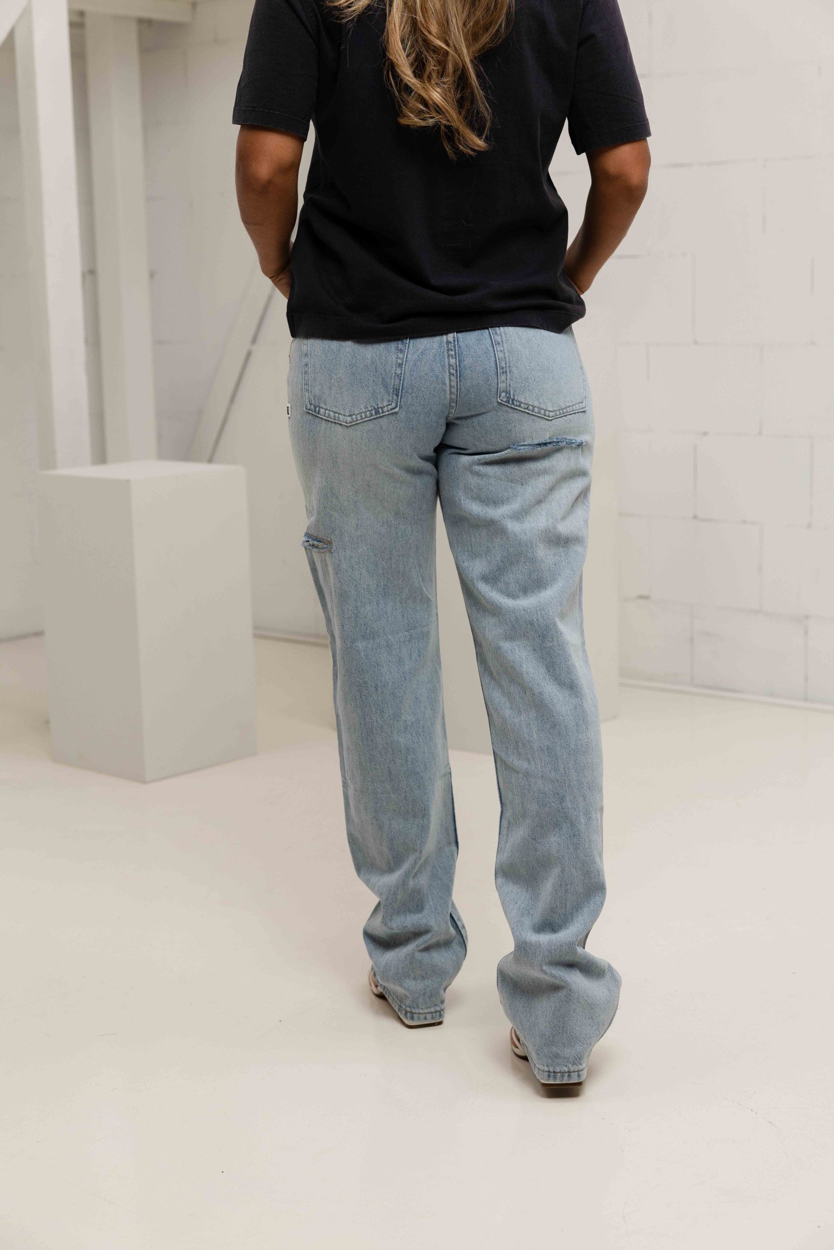 Unique The Label Remi Mid Waist Jeans Dames Lichtblauw