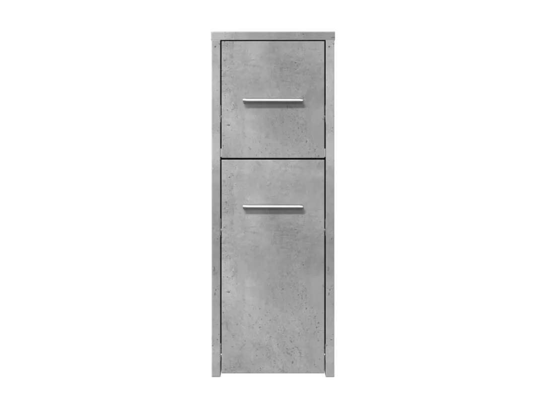 Armoire de salle de bain étroite avec roulettes gris béton