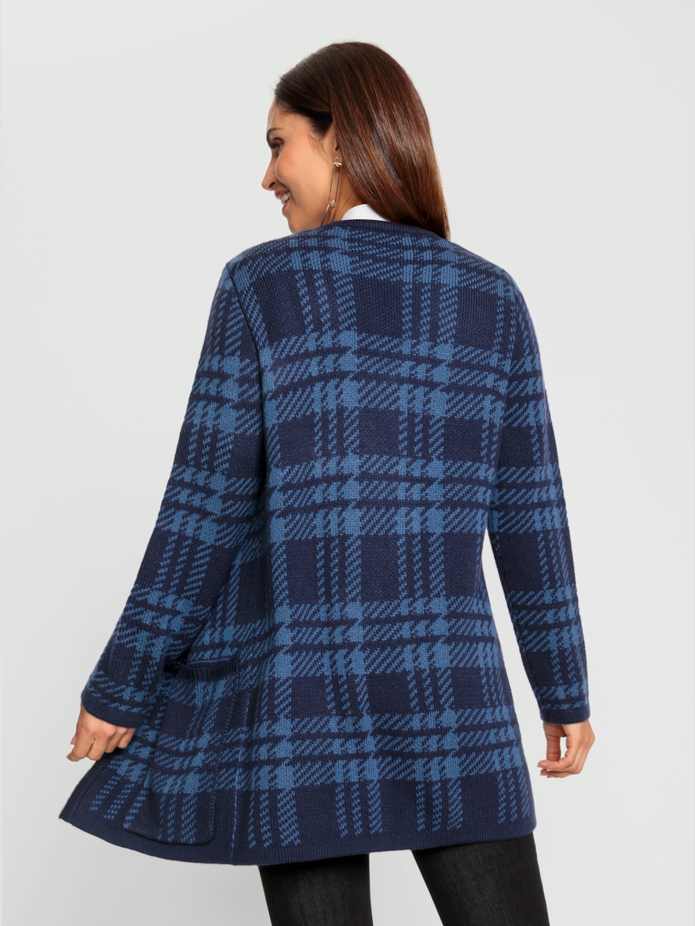 Manteau en tricot motif jacquard