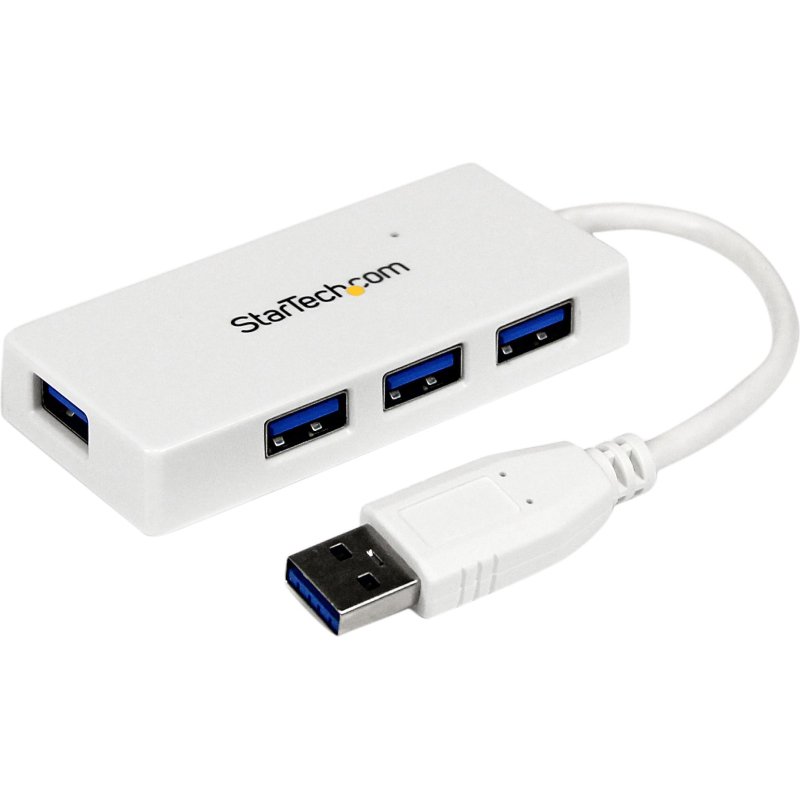 StarTech.com Hub USB 3.0 à 4 ports avec câble intégré - 5Gbps - Blanc