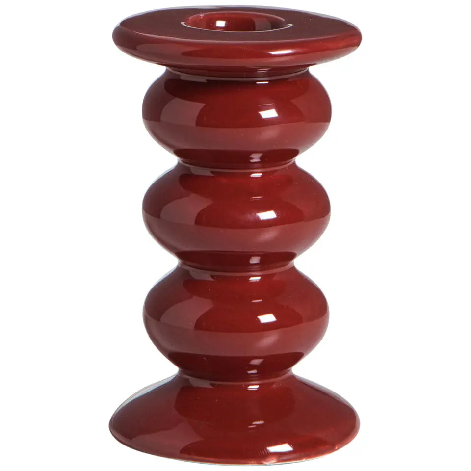 Kandelaar Bobble - rood -10,5xØ6,2 cm
