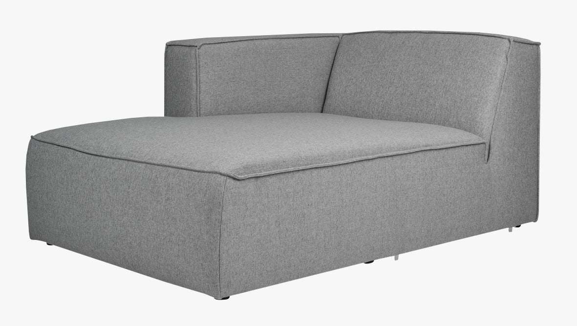 Modulsofa sjeselong venstre grå - 114x154x73 cm