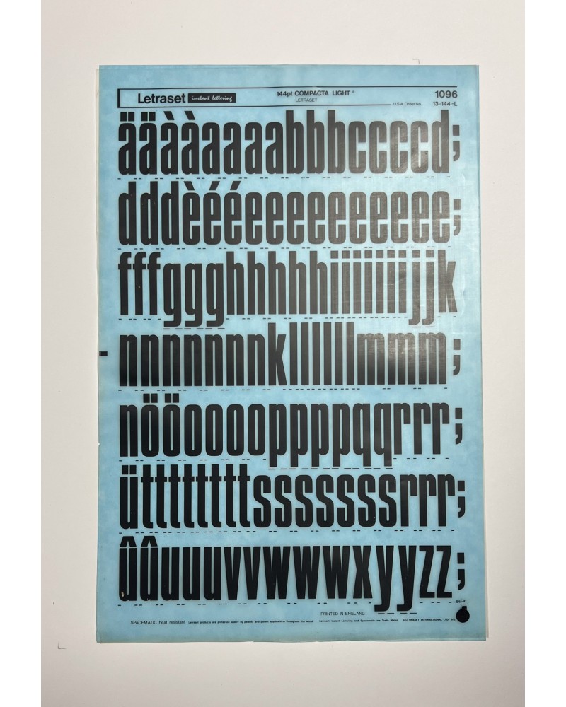 letraset-1096- COMPACTA LIGHT - 144pt