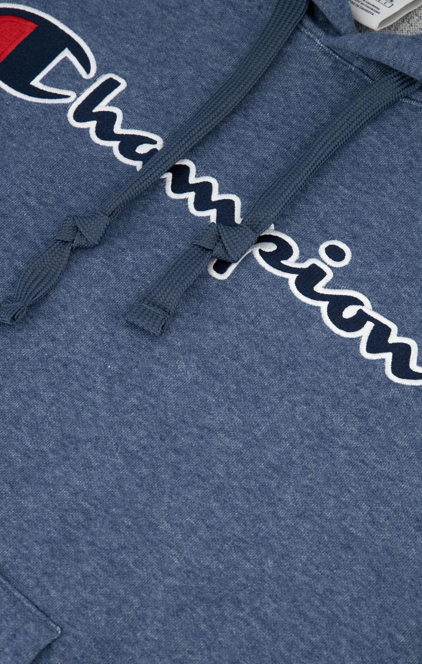 Embroidered Script Logo Hoodie BV502/Teal Blue