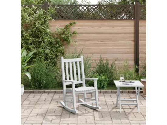 Chaise à bascule enfants blanc bois de peuplier massif