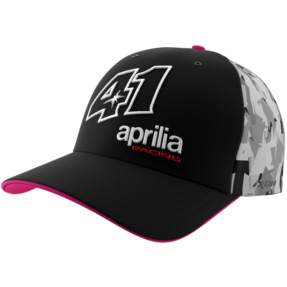 Ixon - Casquette Round Dual Aprilia / Espargaro 24 Noir / Camouflage Gris / Rose