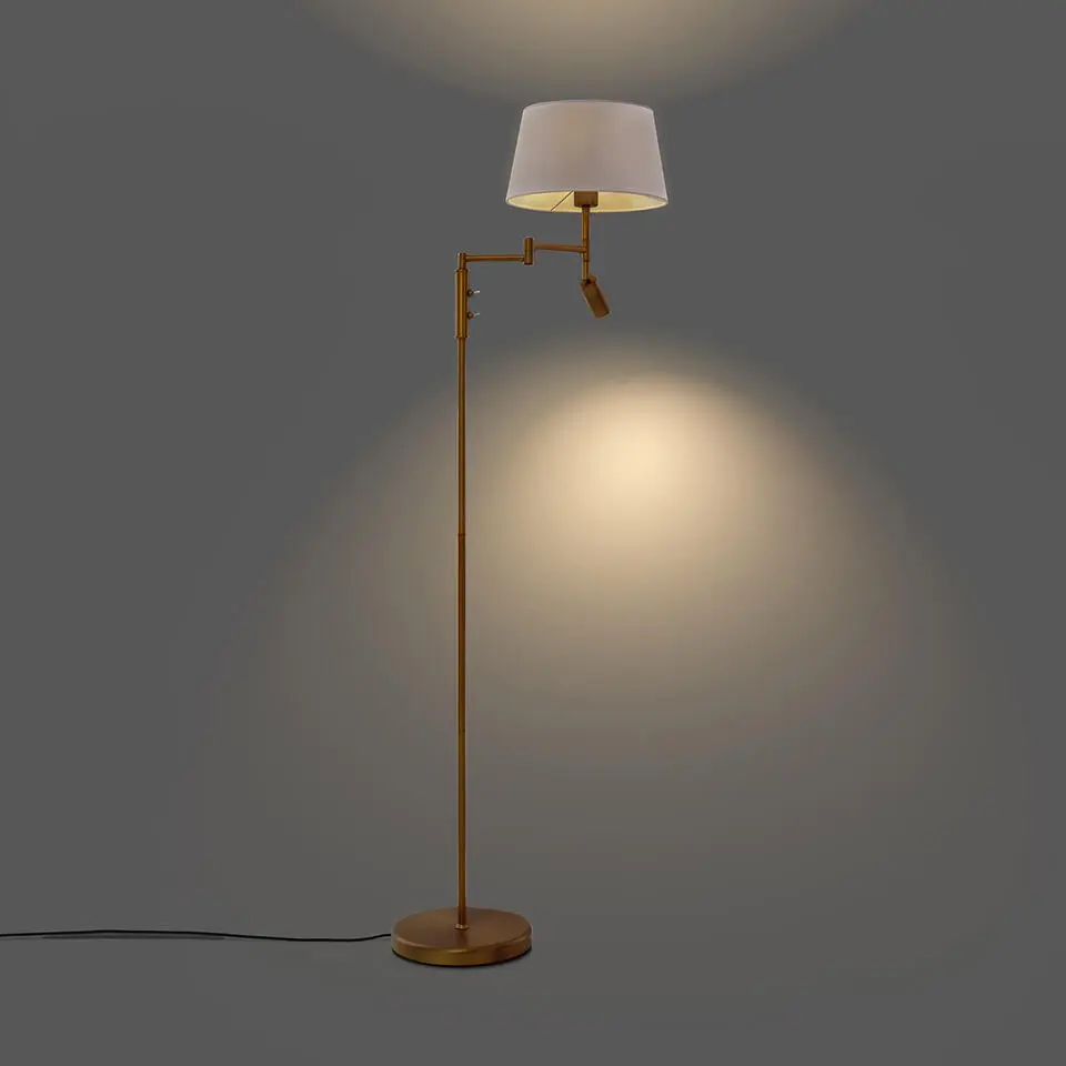 Qazqa vloerlampen ladas bruin e27