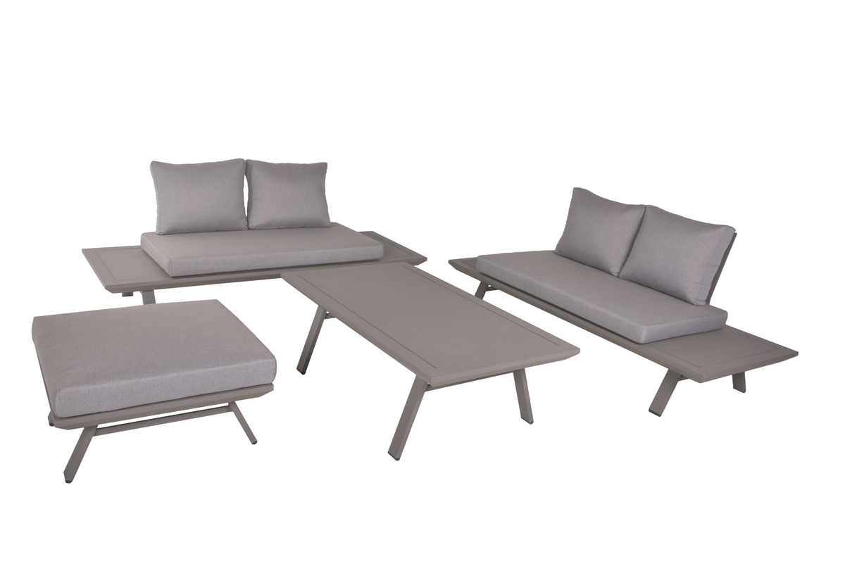 4-teilige Lounge-Gruppe CELIA - hellgrau-taupe
