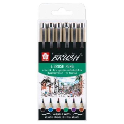 Sakura Pigma Colour Brush Pen Set of 6