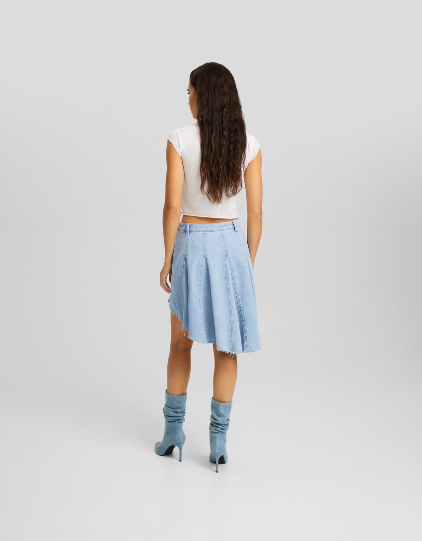 Saia midi jeans