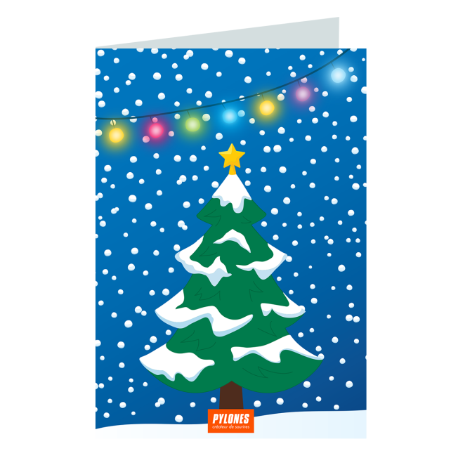 Carte de voeux Joyeux Noël - Wish you Snowman