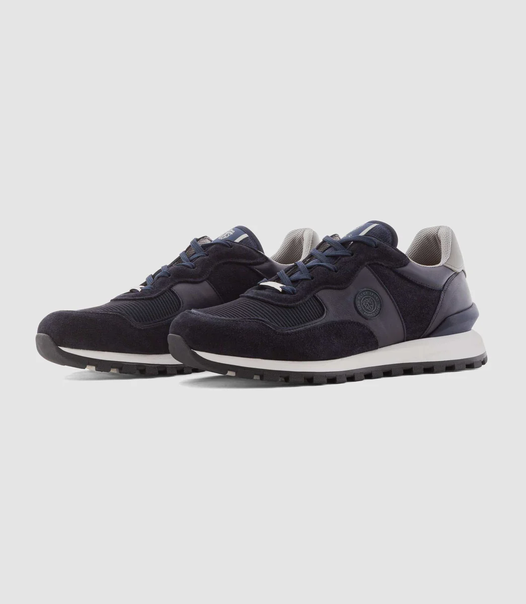 Sneakers en cuir marine 
