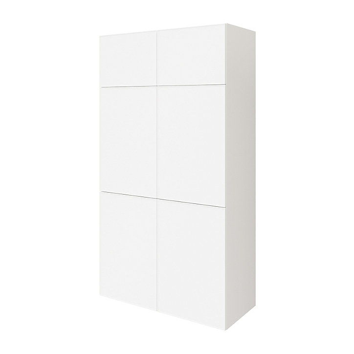 Armoire blanche 6 portes GoodHome Atomia H. 187,5 x L. 100 x P. 47 cm