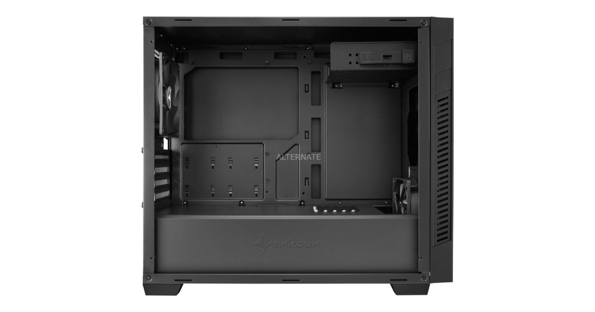 SharkoonS1000 midi tower behuizing  (Zwart | 2x USB-A)