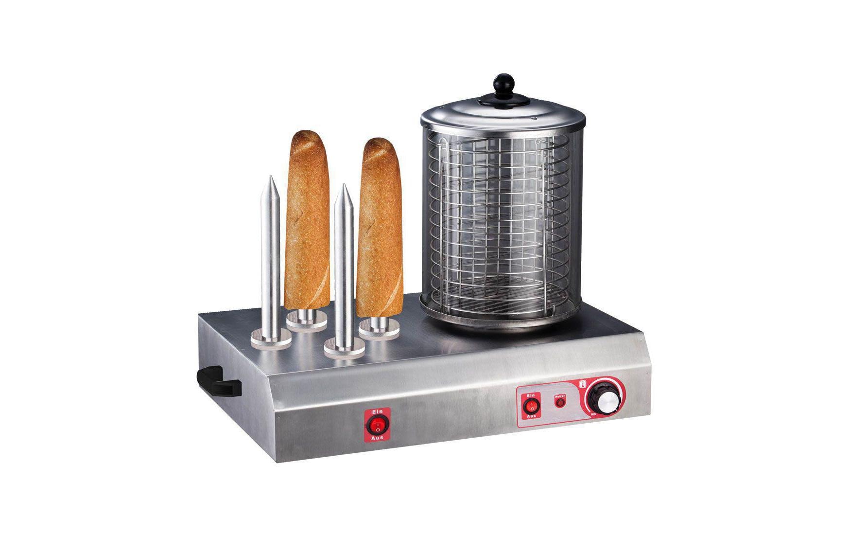 Hot Dog Maschine mit 4 Spiessen<br>Mit vier Aluminium-Spitzen